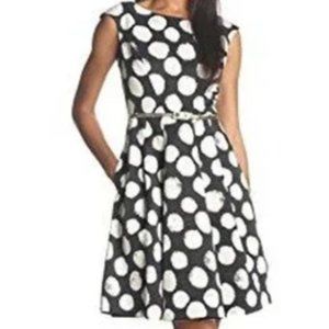 Eliza J Women’s Cap Sleeves Polka Dot Dress Sz 6